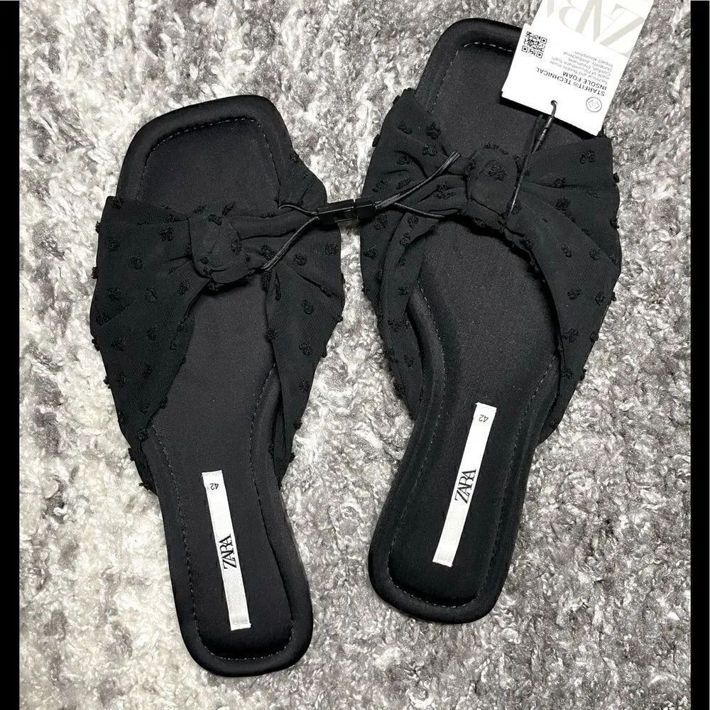 NWT Zara Flat Sandals With Knot - Picture 4 of 6
